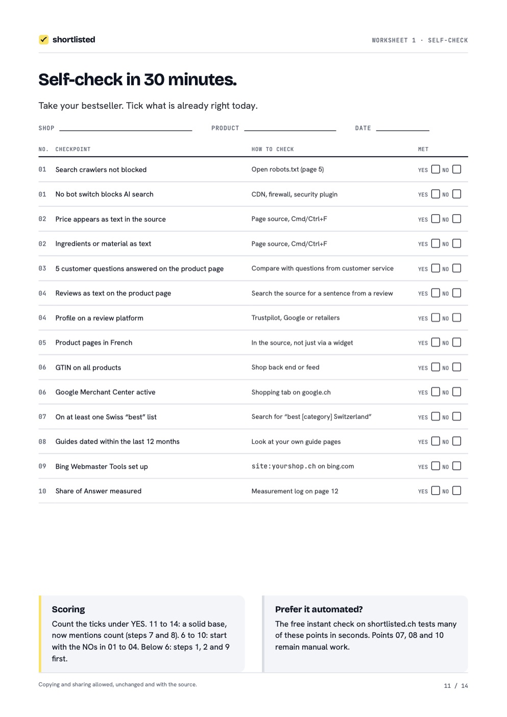 Page 11: Self-check in 30 minutes